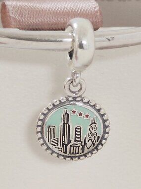 Pandora Chicago City Travel Vacation Dangle Charm S925 Silver with box